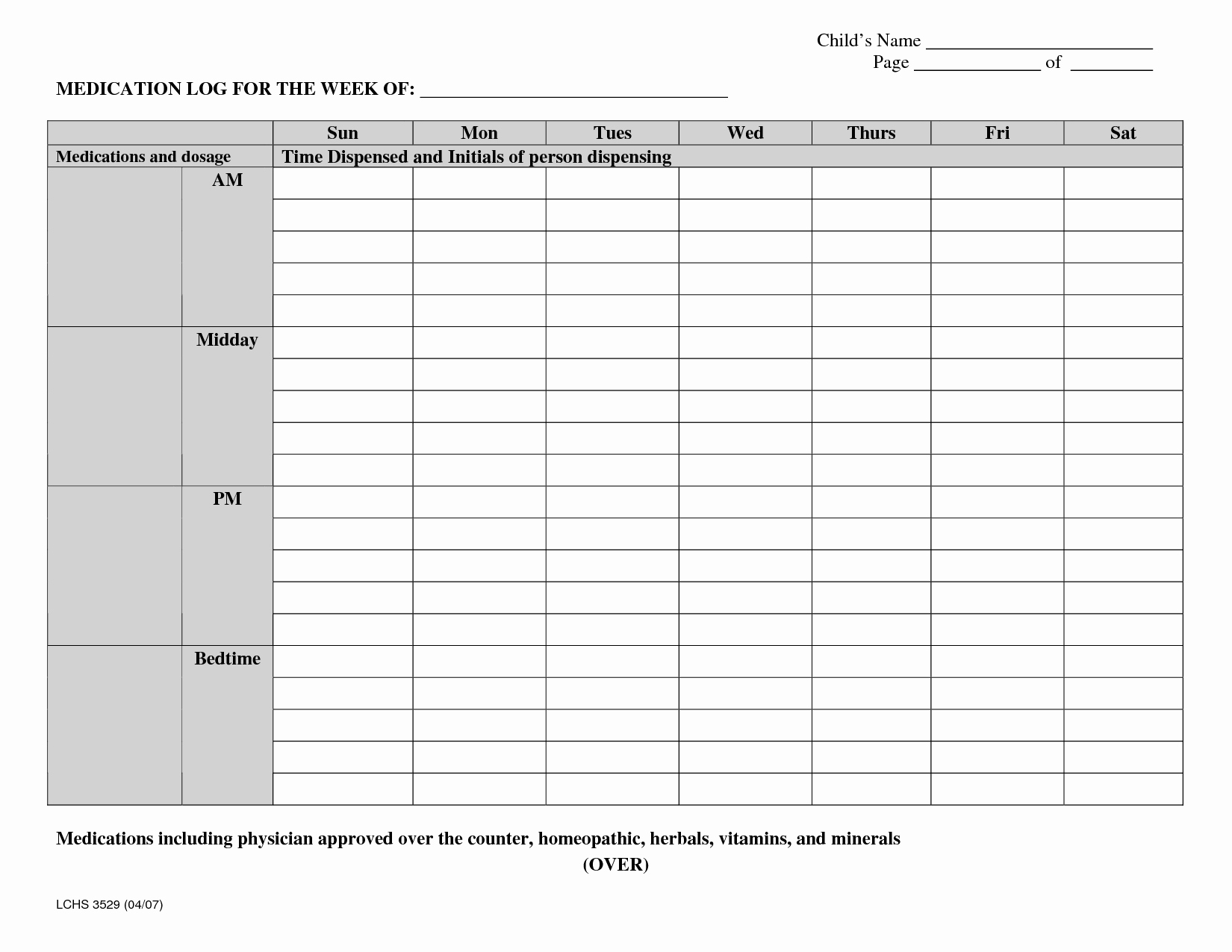 Weekly Medication Schedule Template Elegant Daily Medication Chart Template to Pin On