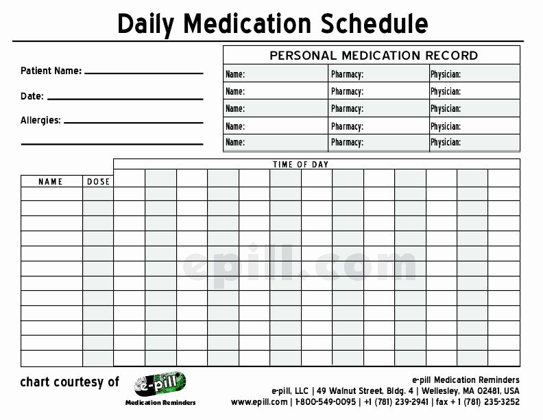 Weekly Medication Schedule Template Lovely Free Daily Medication Schedule Free Daily Medication