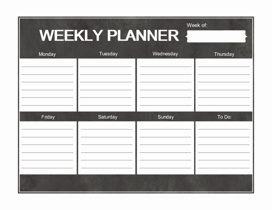 Weekly Menu Template Word Lovely 2019 Weekly Planner Template Fillable Printable Pdf