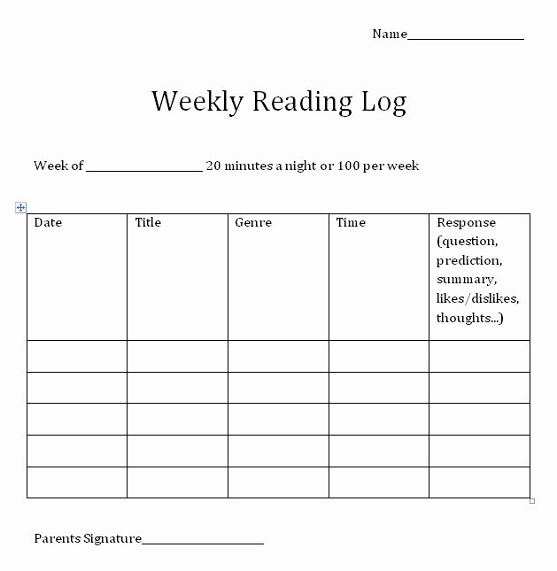 Weekly Reading Log Template Inspirational Weekly Reading Logs Reading Logs and Logs On Pinterest