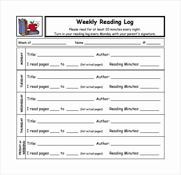 Weekly Reading Log Template Luxury 9 Weekly Log Templates to Download