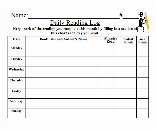 Weekly Reading Log Template New 12 Sample Reading Log Templates Pdf Word
