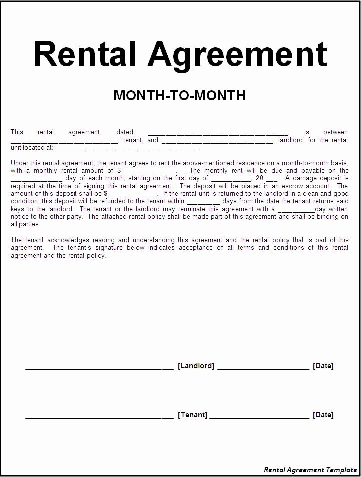 Weekly Rental Agreement Template Fresh Rental Agreement Template Word Excel formats