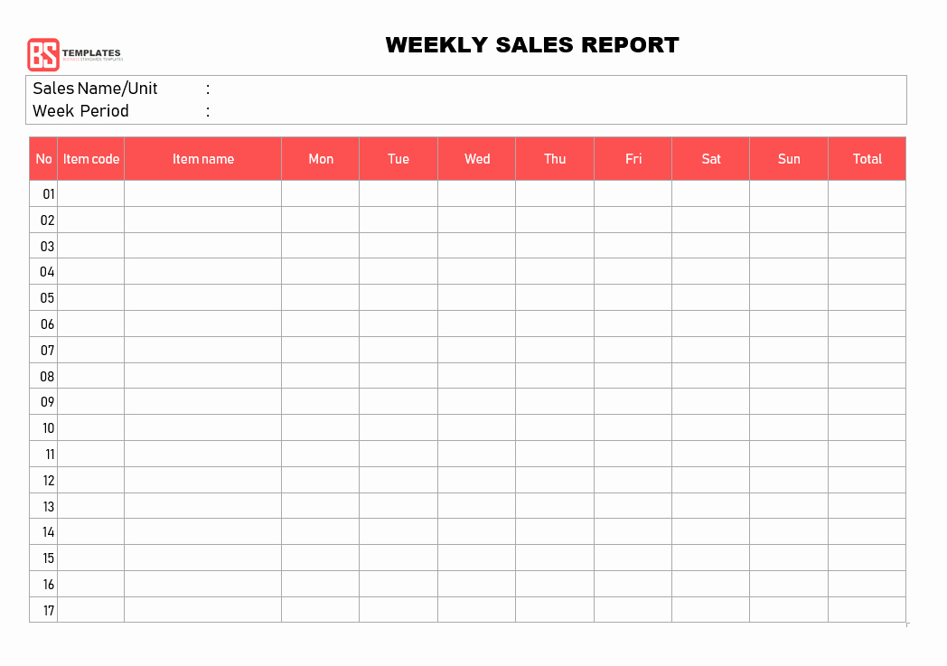 Weekly Report Template Excel Elegant Sales Report Templates – 10 Monthly and Weekly Sales