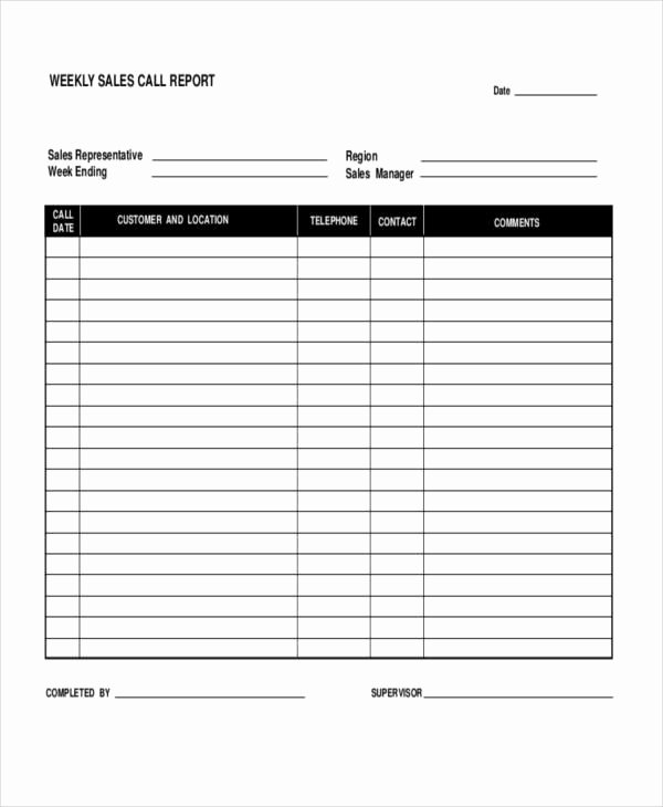 Weekly Sales Report Template Best Of Sales Call Report Template 12 Free Word Pdf Apple