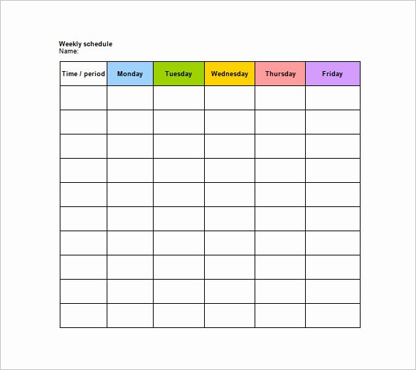 Weekly Schedule Template Pdf Inspirational Blank Schedule Template – 21 Free Word Excel Pdf format