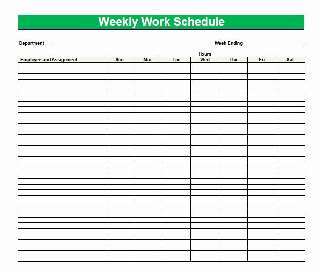 Weekly Schedule Template Pdf Unique Blank Time Sheets for Employees