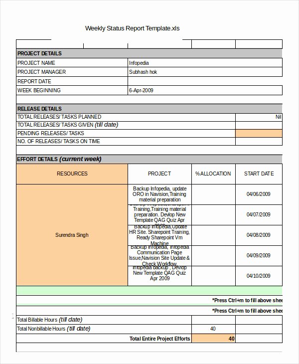 Weekly Status Report Template Awesome Status Report Template 18 Free Word Pdf Documents