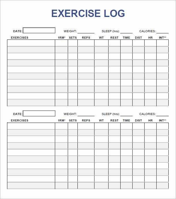 Weekly Workout Schedule Template Inspirational 7 Best Of Blank Workout Log Printable Blank