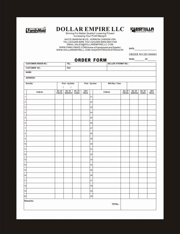 Wholesale order form Template Best Of wholesale order form Template