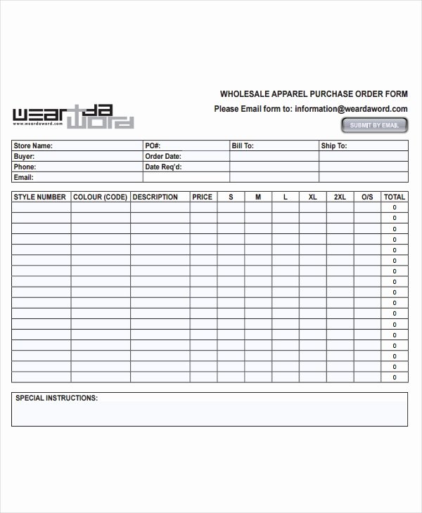 Wholesale order form Template Elegant 7 Fashion order forms Free Sample Example format