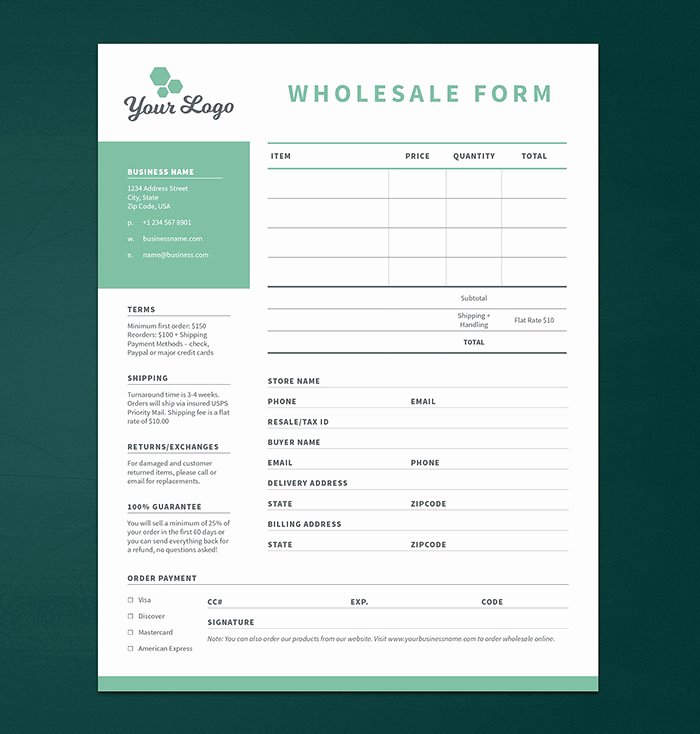 Wholesale order form Template New 63 Invoice Design Templates 2018 Psd Word Excel Pdf