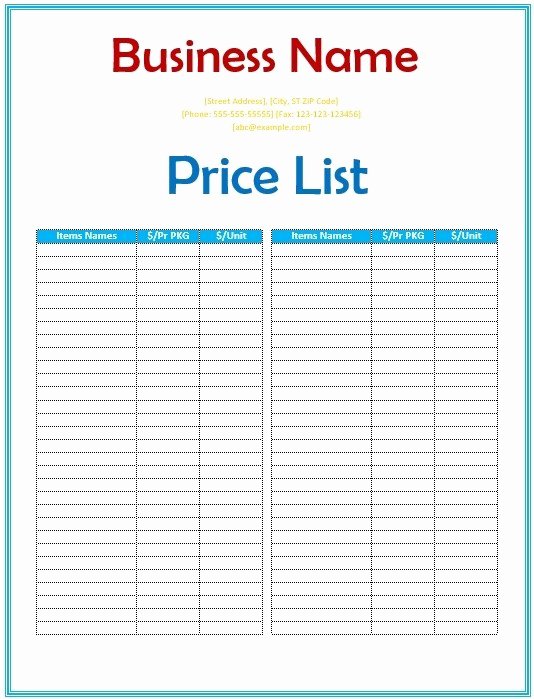 Wholesale Price List Template Lovely 10 Free Sample wholesale Price List Templates Printable