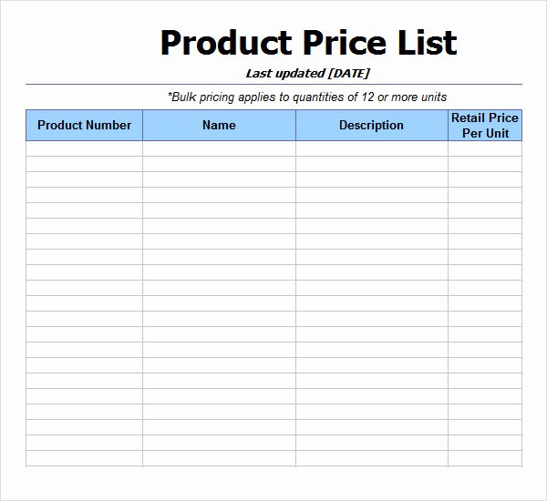 Wholesale Price List Template Luxury Price List Template 9 Download Free Documents In Pdf
