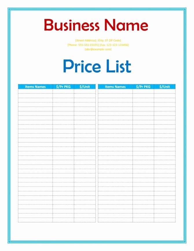 Wholesale Price List Template New Price Sheet Template Free Maggi Locustdesign Co List