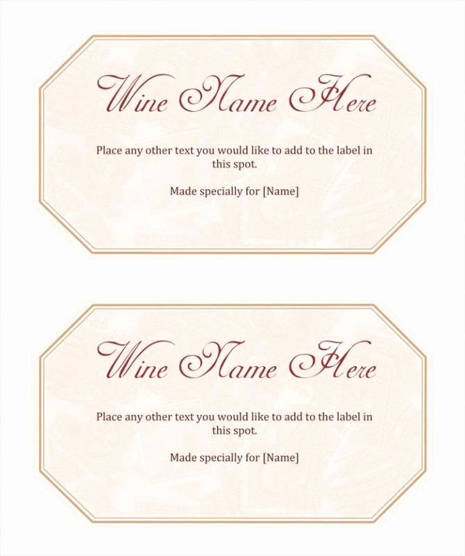 Wine Label Template Word Inspirational Wine Label Template