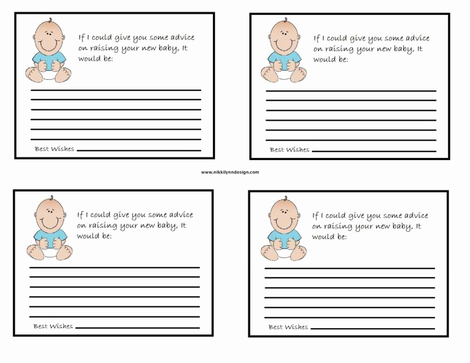 Wishes for Baby Template Beautiful Free Baby Advice Cards Template Entertaining