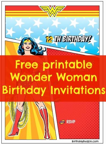 Wonder Woman Invitation Template New Free Printable Wonder Woman Birthday Party Invitations