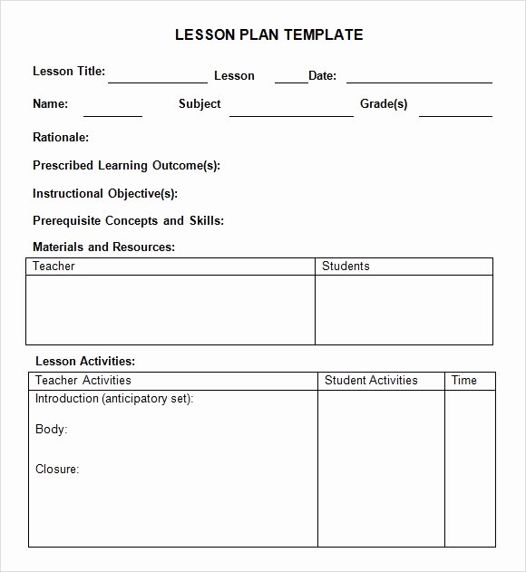 Word Lesson Plan Template Elegant Weekly Lesson Plan 8 Free Download for Word Excel Pdf