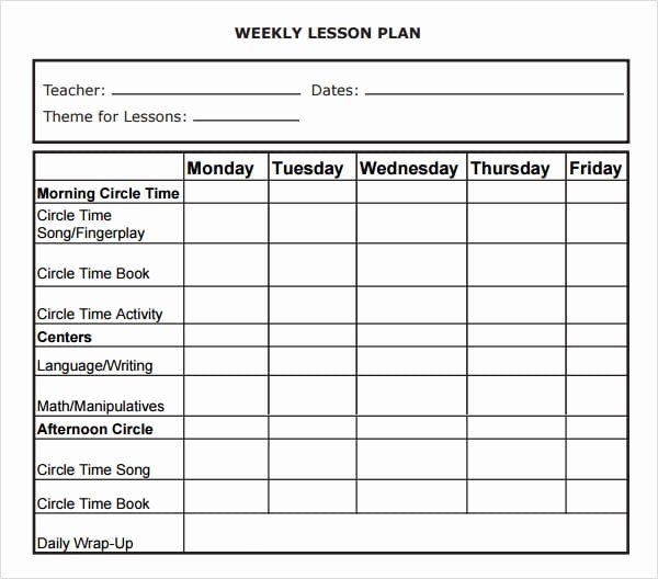 Word Lesson Plan Template Lovely 5 Free Lesson Plan Templates Excel Pdf formats