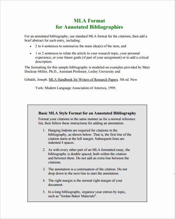Word Mla format Template Fresh 7 Annotated Bibliography Templates – Free Word &amp; Pdf