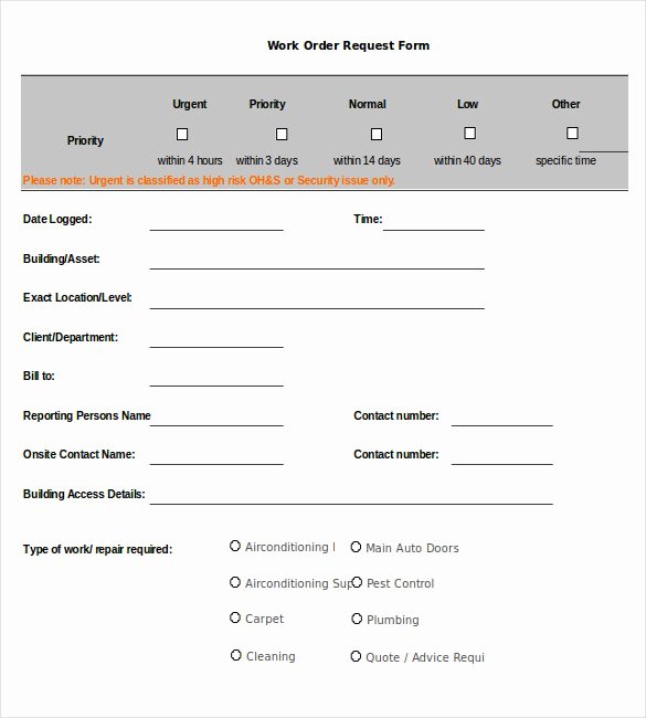 Work order form Template Lovely 26 Work order Templates Numbers Pages