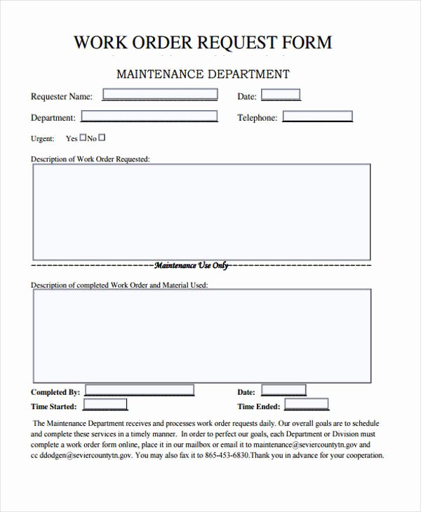 Work order form Template New 22 Work order form Template