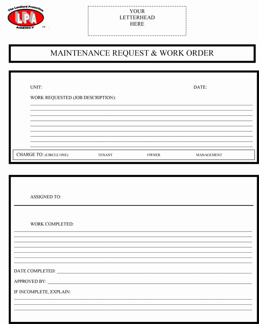 Work order form Template Unique 40 order form Templates [work order Change order More]
