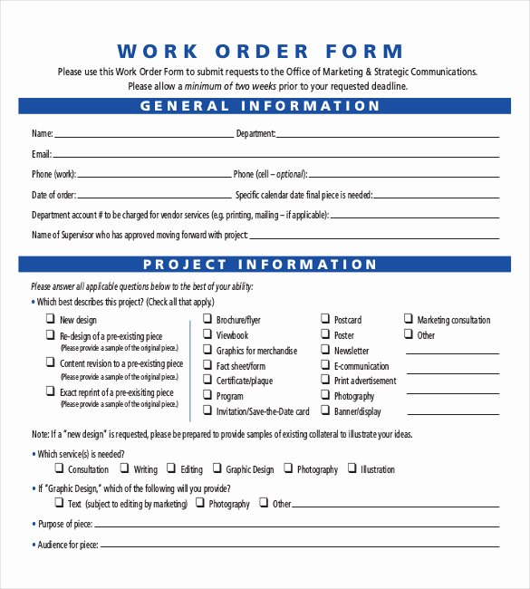 Work order Template Free Best Of 26 Work order Templates Numbers Pages