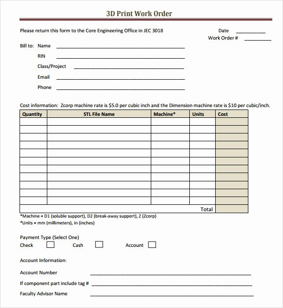 Work order Template Free Fresh Work order Template 16 Download Free Documents In Pdf