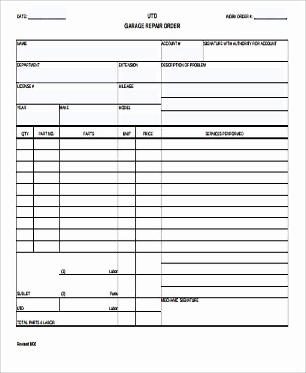 Work orders Template Free New 10 Examples Of Work order forms