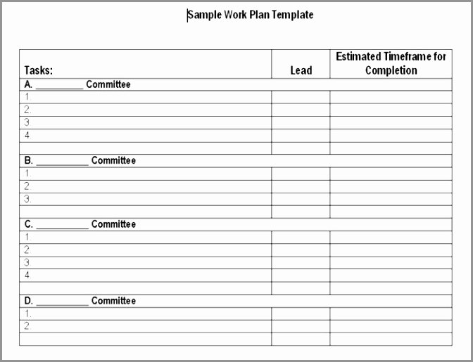 Work Plan Template Word Inspirational 9 Sample Work Plan Templates Uocit