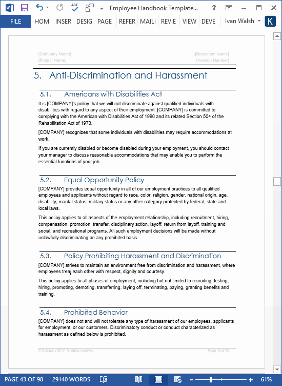 Workbook Template Microsoft Word Fresh Employee Handbook Template • My software Templates