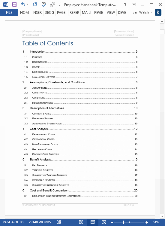 Workbook Template Microsoft Word New Employee Handbook Templates Ms Word Free Policy Manual