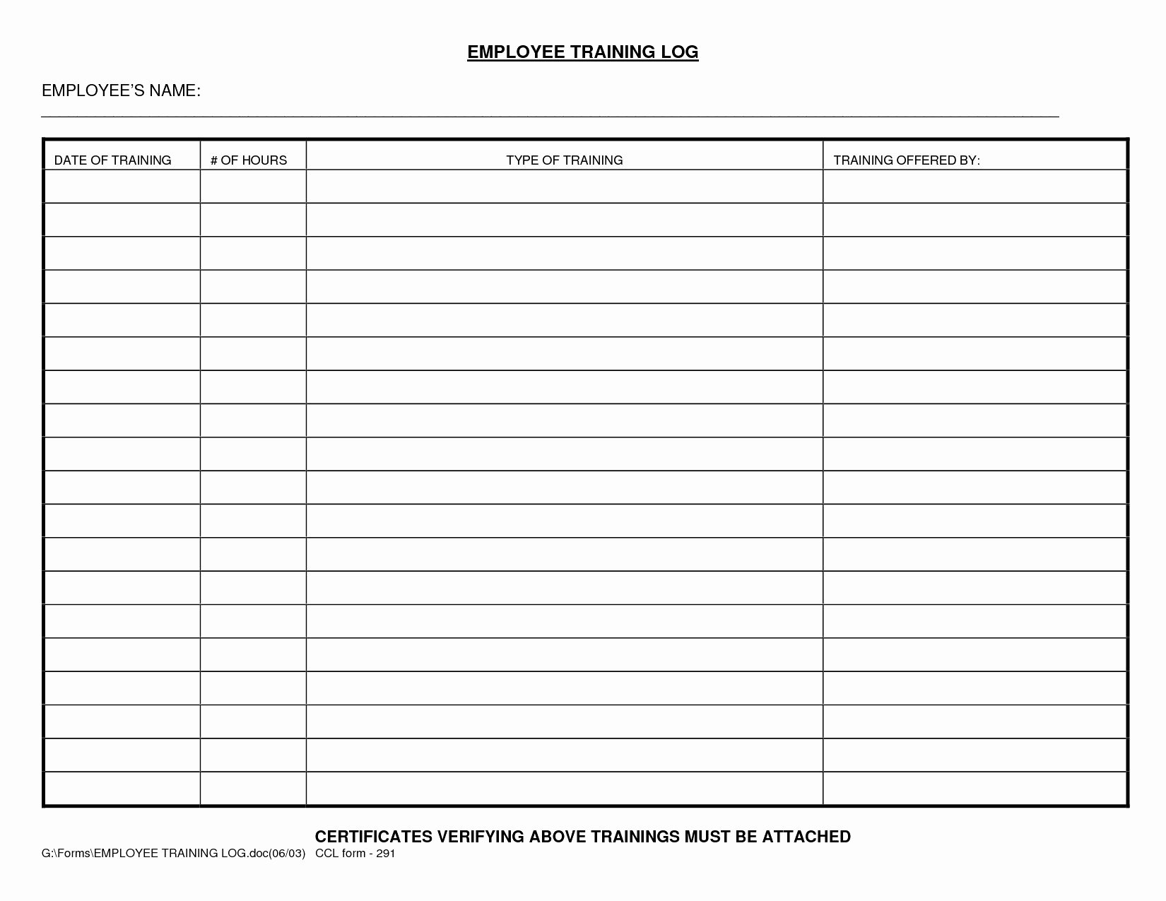 Workout Log Template Excel Beautiful Employee Training Log Template Excel