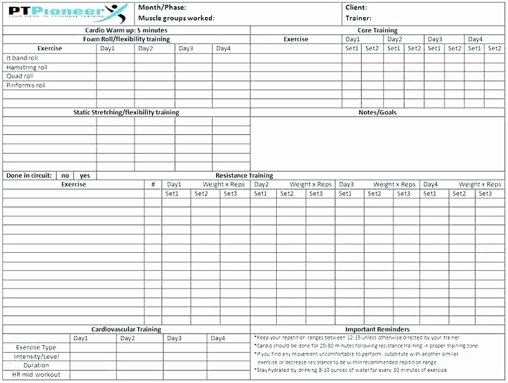 Workout Schedule Template Excel Luxury Exercise Plan Template – Chaseevents
