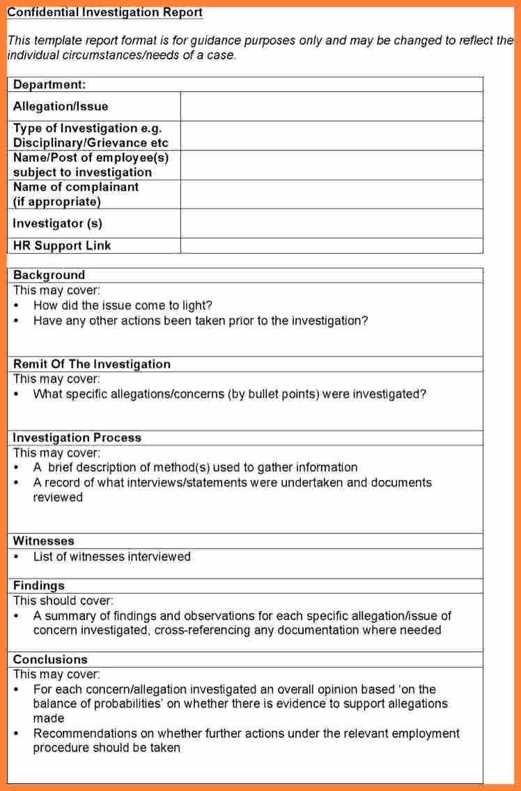 Workplace Investigation Report Template Elegant 11 Workplace Investigation Report Template