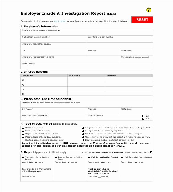 Workplace Investigation Report Template Fresh Car Accident forms Templates Templates Resume Examples