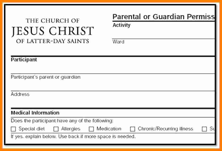 Youth Permission Slip Template Awesome 6 Permission Slip Lds