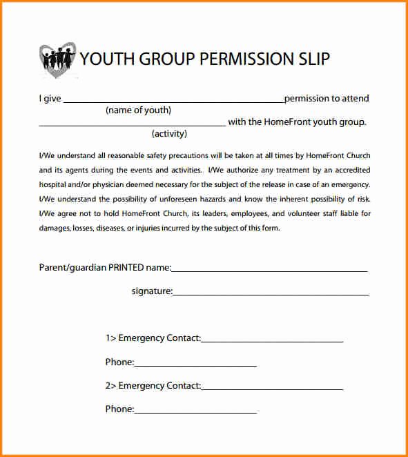 Youth Permission Slip Template Lovely 7 Free Permission Slip Template