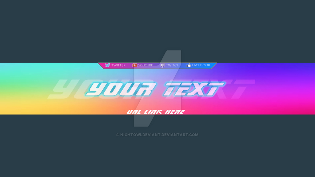 Banner template for youtube channels